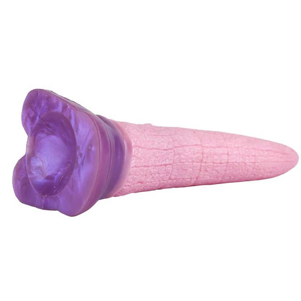 Nxy Dildos Dongs Colorful Alien Tongue Granules Tentacle Dildos for Men and Women Sex Toys Private Swabbing Masturbation Orgasm Stick 240330