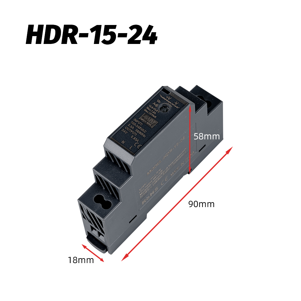 Alimentation de commutation HDR-Series 30W AC-DC 5V 12V 15V 24V 48V Ultra Slim Shape Din Rail Interrupteur Alimentation