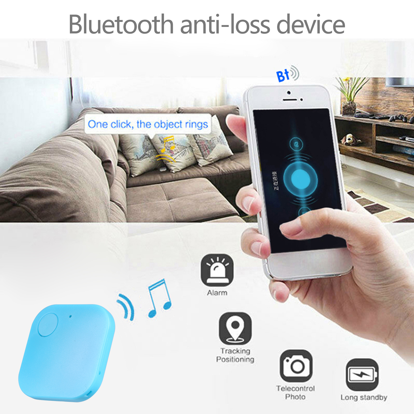 Afstandsbediening klein item Finder Locator Bluetooth-compatibele tracker Finder-apparaat Anti-maximale alarmherinnering Smart Electronics