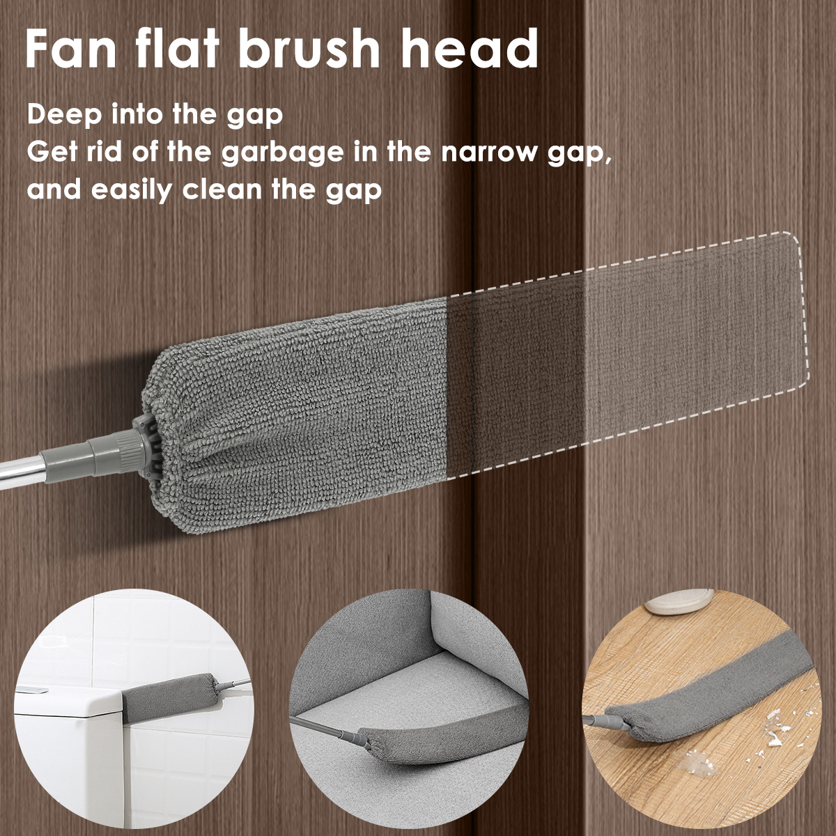 Gap Dust Cleaner Retractable Microfiber Gap Dust Brush Flexible Long Flat Gap Duster for Sofa Bed Furniture Bottom Cleaning