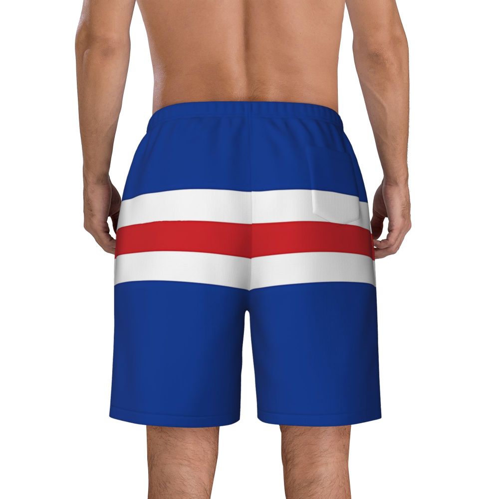 Calções masculinos placa de cabo verde bandeira y2k retro troncos de natação moda impressão secagem rápida surf na moda tamanho grande praia calças curtas