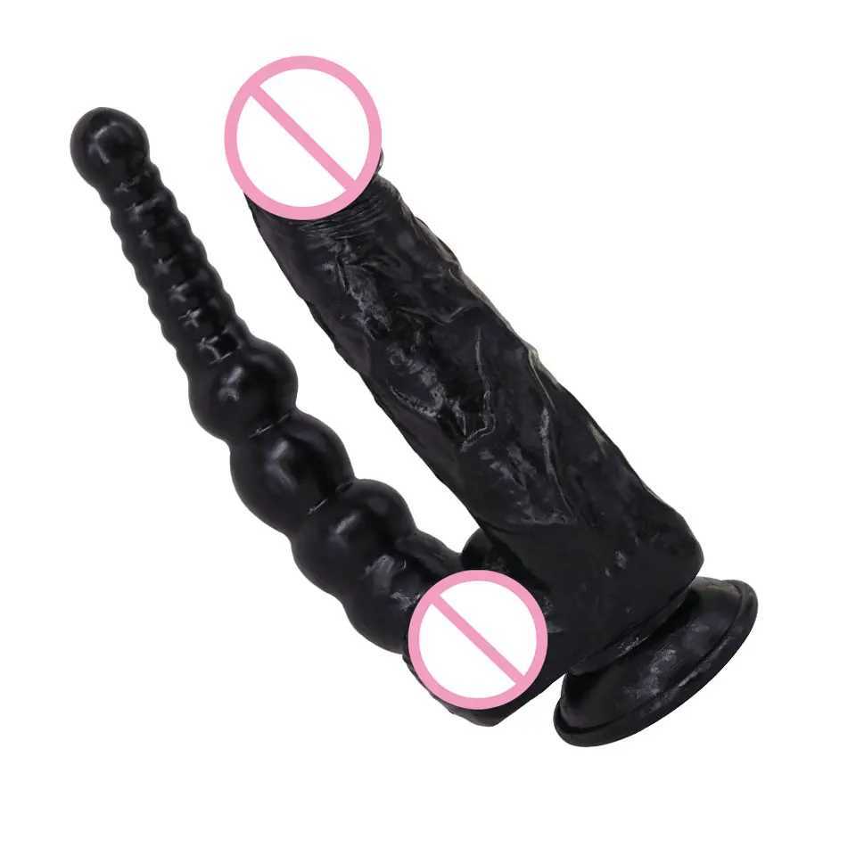 NXY DILDOS DONGS FREDORCH LONGO BLAT BLACK DUPLO DILDO APRENHO PARA O TRINHOLADO ADULTO DE MÁQUINA DE SEXAÇÃO PARA WOMEM VAGINA E ANUS VAC U LOCK CONECTOR 240330