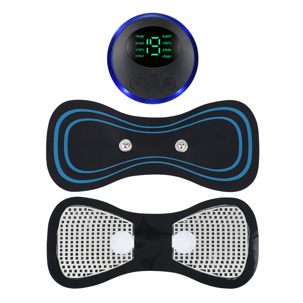 EMS Neck Massager with Gel Pads - Cervical Vertebra Pulse Stimulator for Shoulder, Leg, & Arms Pain Relief