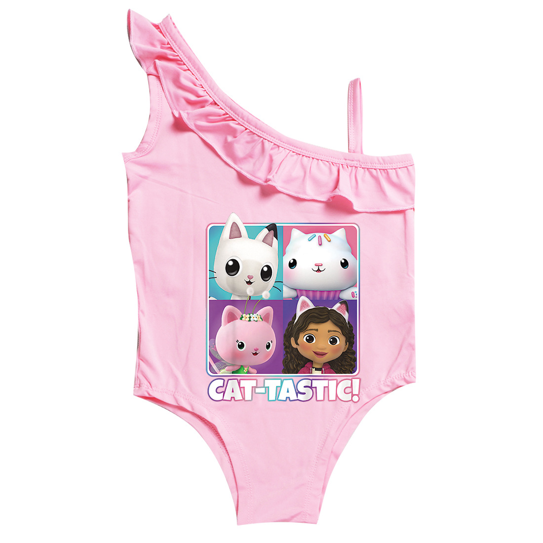 2-8 Jahre Mädchen Badeanzug 2022 Neue Kinder One Piece Badebode Gabby's Dollhouse Kinder Badebekleidung Cat-Taste Baby Girls Beachwear