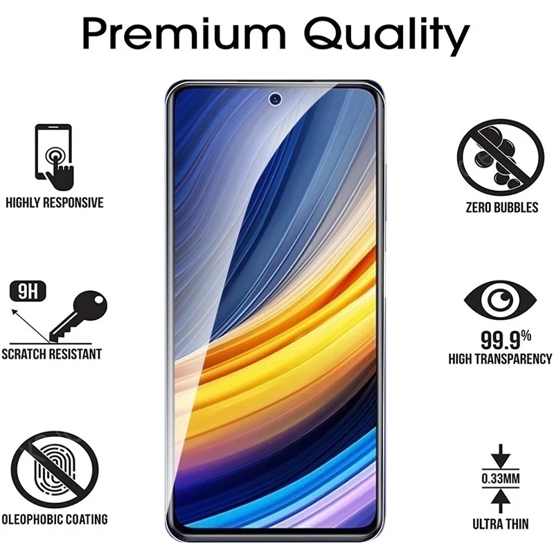 Verre de protection pour POCO X3 Pro X3 NFC M5S M5 Film Screen Protecteur pour Xiaomi Poco F3 F4 GT F2 Pro M3 M4 X4 Pro 5G Glass