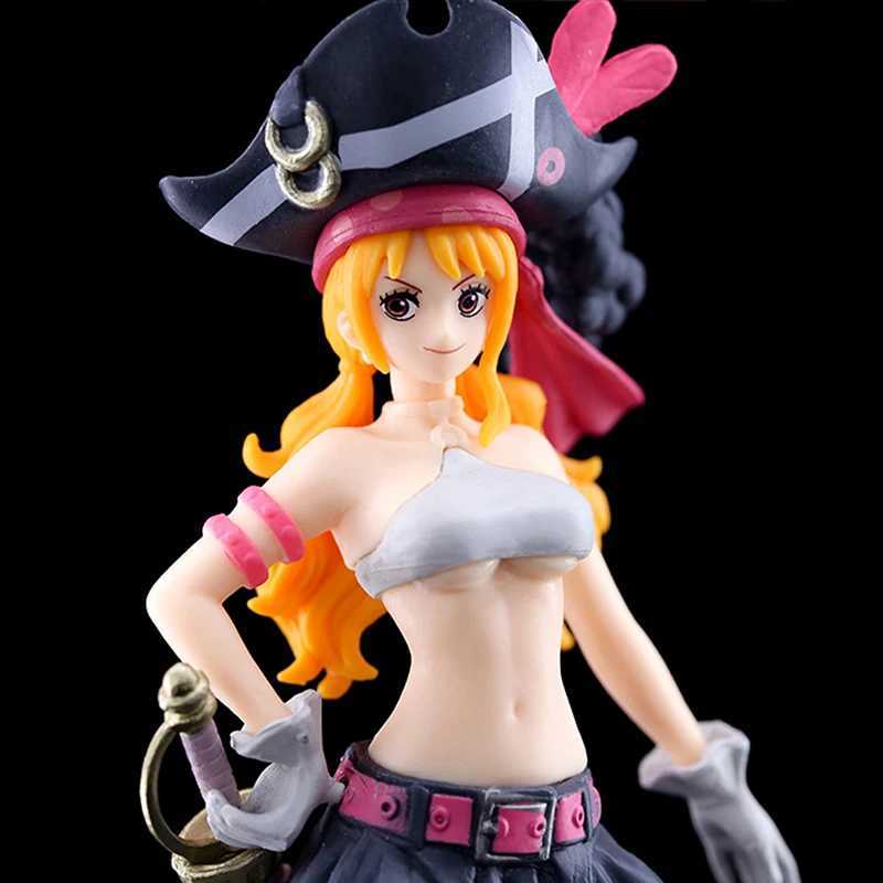 Anime Manga 19CM Anime One Piece Action Figure Nami Nico Black Clothes Swimsuit Sexy Girls Figurine PVC Collectible Model Toy Kid Gift 24329