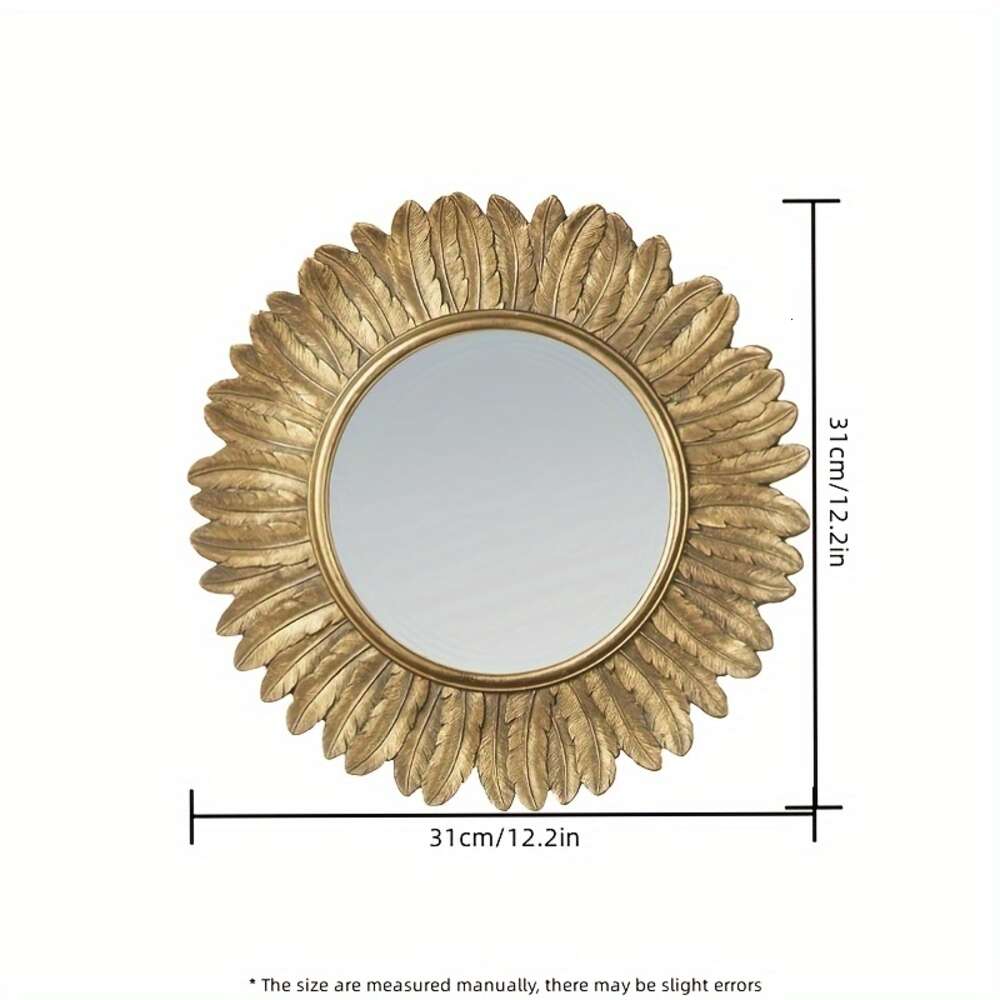 1 st Retro Suower Feather Shaped Hanging Bedroom Dressing Entrance Corridor Wall Mirror, Home Decor