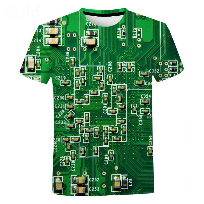 サーキットボードグラフィックシャツ3Dメン用の印刷