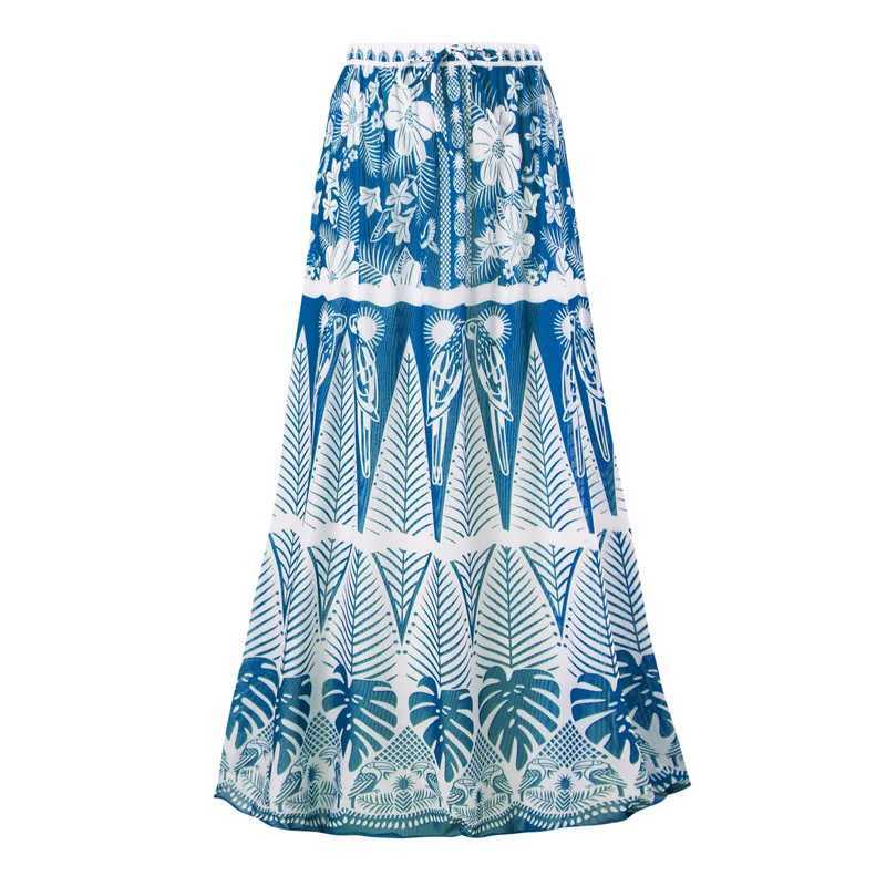 Roupa de banho feminina 2024 feminino retro floral impressão de uma peça maiôs cover-ups azul férias beachwear designer maiô verão surf wear yq240330