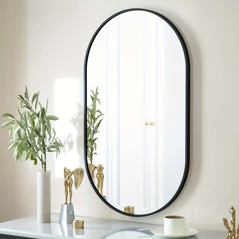 24x16inch Oval Wall Mounted Mirror, Modern Decor for Bedroom Bathroom Entryway Living Room Gallery Wall, Home Decorations