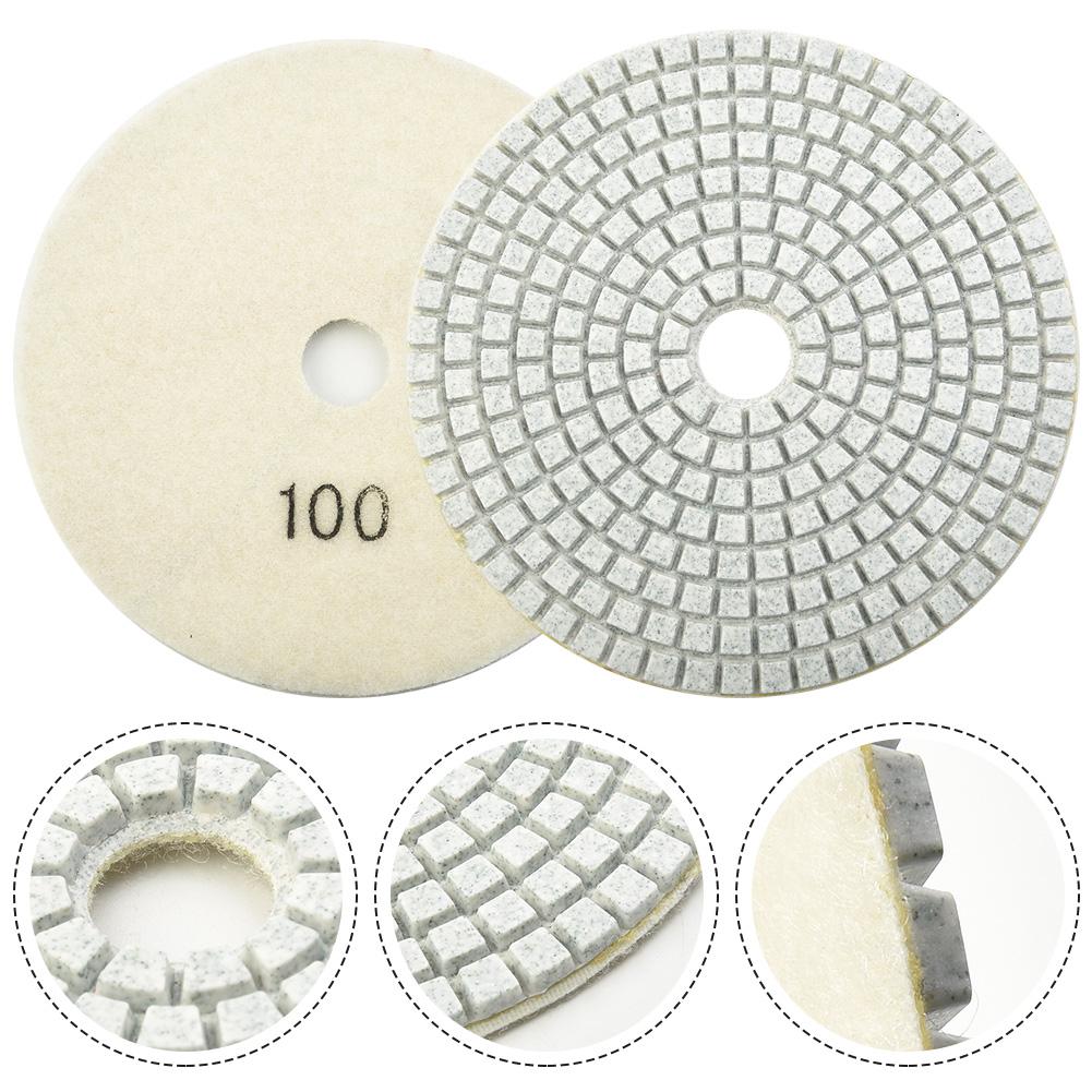 Tampon de polissage en diamant de 5 pouces pour marbre de granit flexible 125 mm en pierre en pierre disque polonaise Dry / étouffage de diamant humide roue de broyage