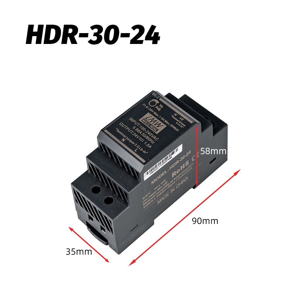 Alimentation de commutation HDR-Series 30W AC-DC 5V 12V 15V 24V 48V Ultra Slim Shape Din Rail Interrupteur Alimentation