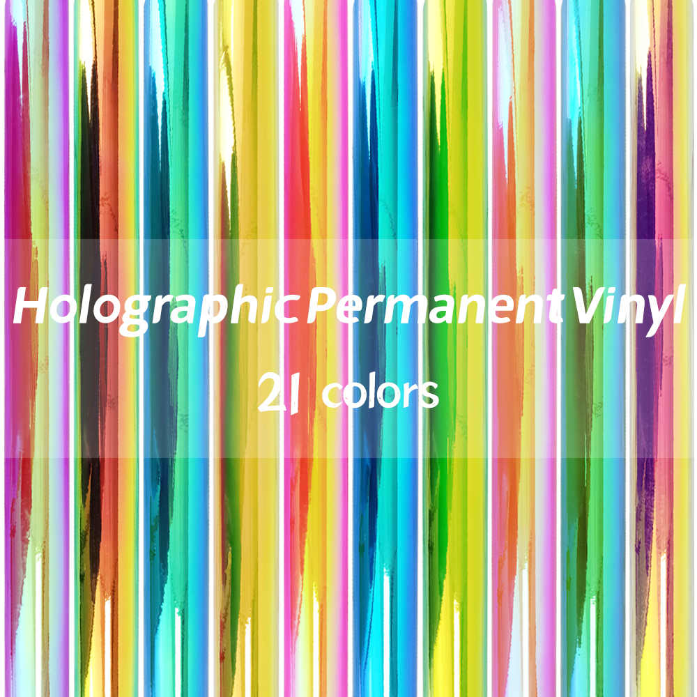 Lime Vinyl Permaneholographic Rainbow Gradient inomhus för hantverk Uttryck Dekalskylt klistermärke DIY