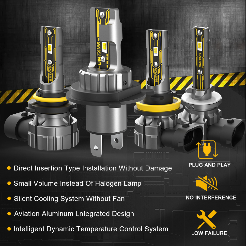 Bmtxms 2x Canbus H11 H8 Светодиодные лампочки H16 H16JP H27 880 881 H27W Светодиодный DRL H9 9006 HB4 H1 H3.