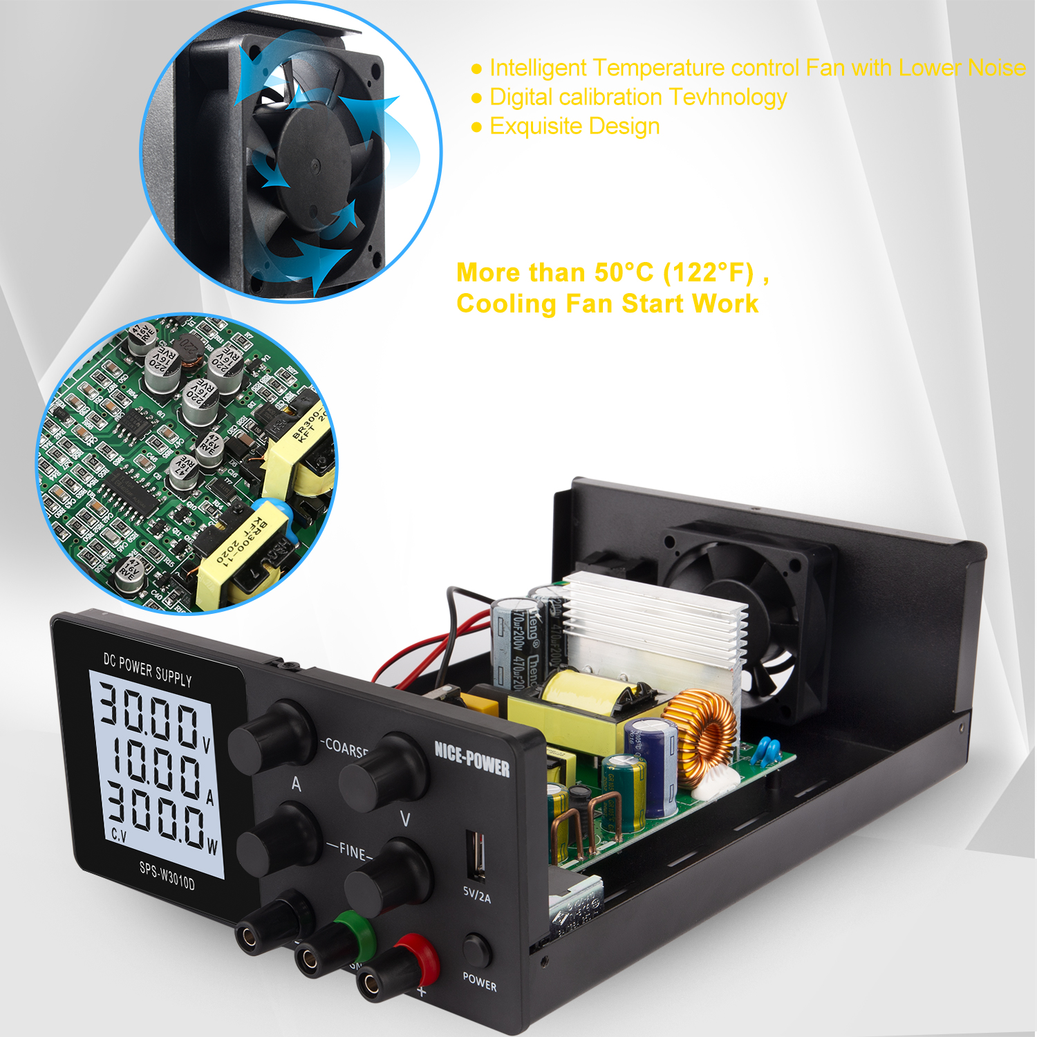 30V 10A Comutação ajustável 4 dígitos regulados 5V/2A USB BENCH LAB SUPPIES DE PODERADA DE LAB