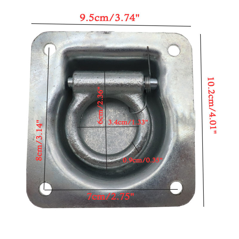 Recessed Flush Mount Lift Handle Ring Pull Hatch Deck Hinge Trailer Tie-Down Anchor Kit Lashing Anchor Hooks Trailer Truck