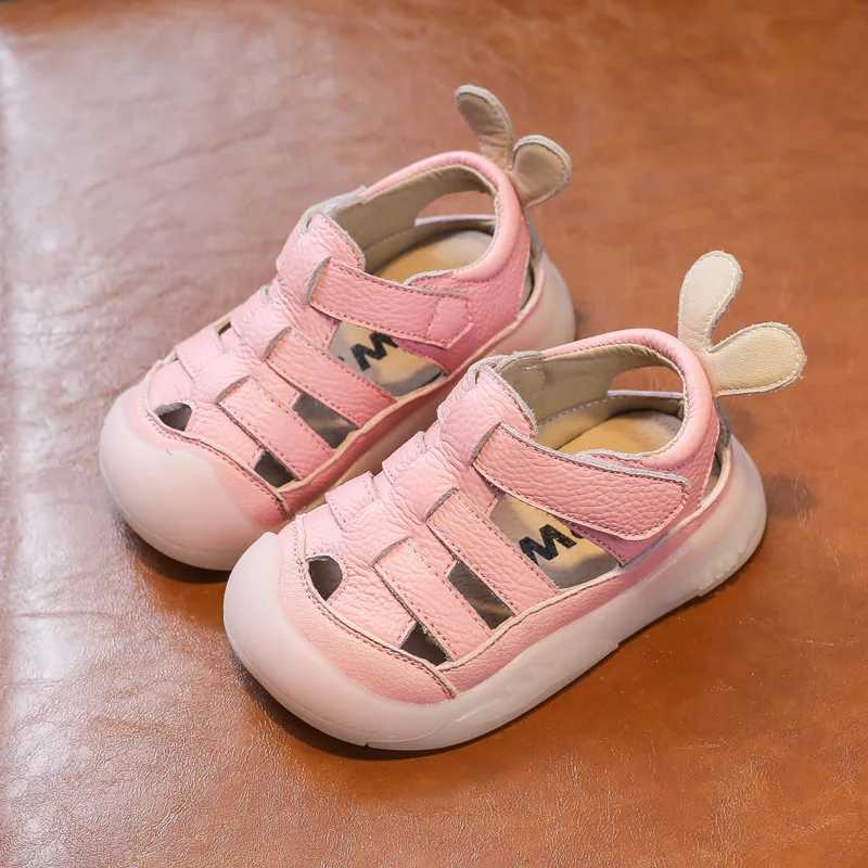 Sandals Baby Girls Boys Sandals 2022 Summer Infant Toddler Shoes Leather Leature Soft-Soled School Shoes Children Sandals 240329