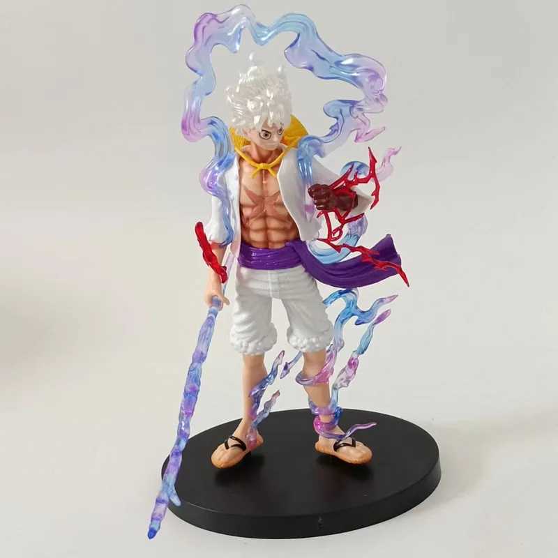 Anime Manga 21cm Anime One Piece Action Figure Monkey D Luffy Gear 5 Sun God Nika Fighting Figurine PVC Collectible Model Doll Toy Gift 24329