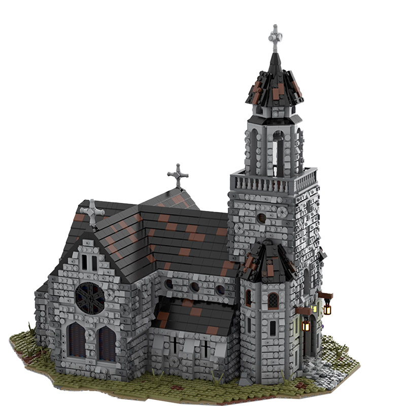 MOC Retro Cathedral célèbre bloc de construction médiévale Castle Church Architecture Bricks Toys for Children Birthday