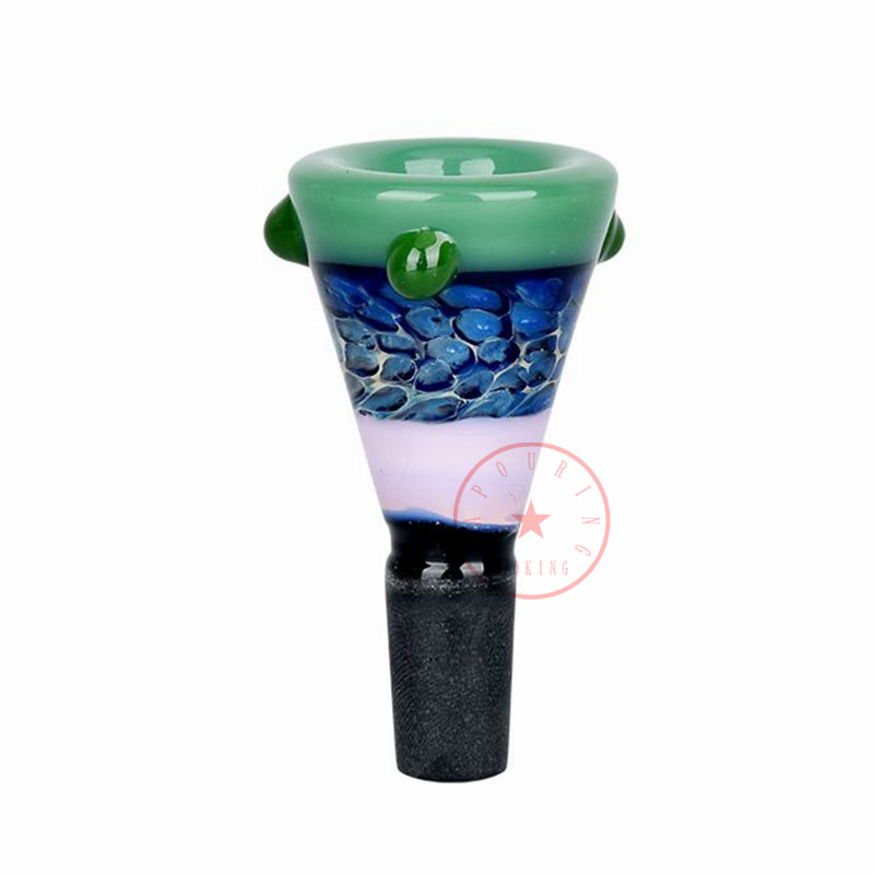 Layered Delights Deluxe Smoking Colorful Wig Wag Glass 14MM 18MM Male Joint Herb Tobacco Filter Funnel Bowl Oil Rigs Waterpipe Bong DownStem Bubbler Holder DHL