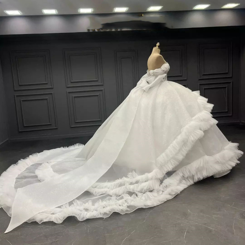 Branco brilhante quinceanera vestido fora do ombro renda applique lantejoulas beading em camadas tull mexicano doce 16 vestidos de xv 15 anos vestidos de baile