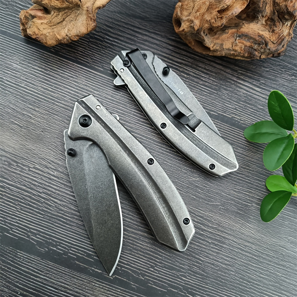 KS 1306BW Filter Flipper Folding Knife All-Steel Blackwash SpeedSafe Assisted Utility Survival EDC Hunting Defense Tools Tactical Manual Pocket Knives for Men