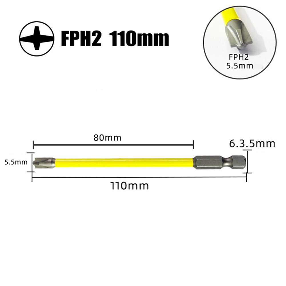 1 / FPH2 65 mm 110 mm Bid de tournevis à fente spécifique magnétique pour les outils de commutateur de socket électricien Accessoires