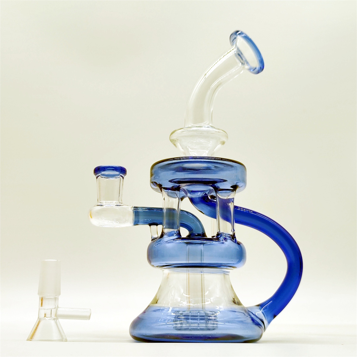 2024 tubi multi color wig wag blu vetro blu da 8 pollici di vetro tubo d'acqua tubo di fumo di tabacco da 14 mm ciotola da tanello a piattaforma tubo