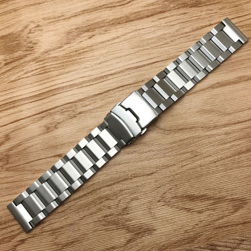 JAWODER Watch band 18 20 22 24mm Men Pure Solid Stainless Steel Brushed Watch Strap Deployment Buckle Bracelets276D