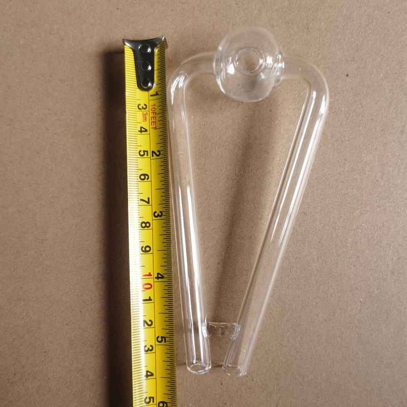 Quemador de aceite de vidrio de tubo doble de 5,5 pulgadas, tubo de aceite de vidrio transparente grande de 14cm, tubo de mano para fumar