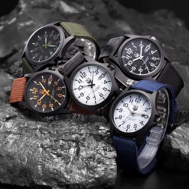 Armbandsur Militär Mens Quartz Watch Black Dial Date Luxury Sport Wrist Watch Mens Watches For Men Smart Watches For Men 24329