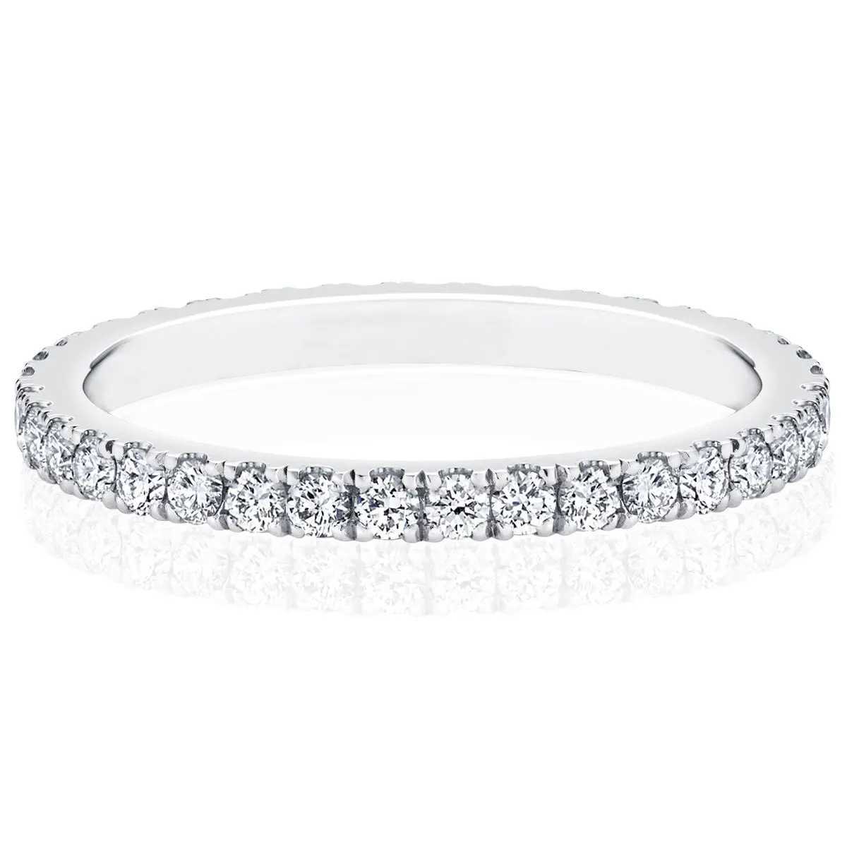 Anéis de casamento DEZO Moissanite Eternity Wedding Band Brilhante Rodada 2mm D Cor Anéis de empilhamento para mulheres 925 joias de prata esterlina 24329