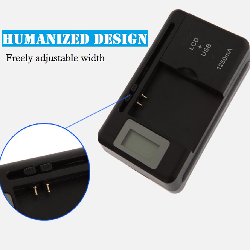Universal Mobile Battery Charger LCD Display Indicator Screen Dual Support USB-Port voor mobiele telefoonladen opladen UK EU-plug