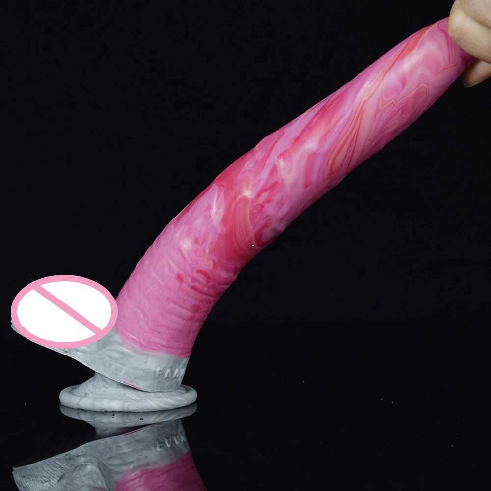 Nxy Dildos Dongsfaak Mixed Color Deer Cock Silicone Dildo Sex Products Adult Toys Couple Manual Masturbation Orgasm Stick 240330