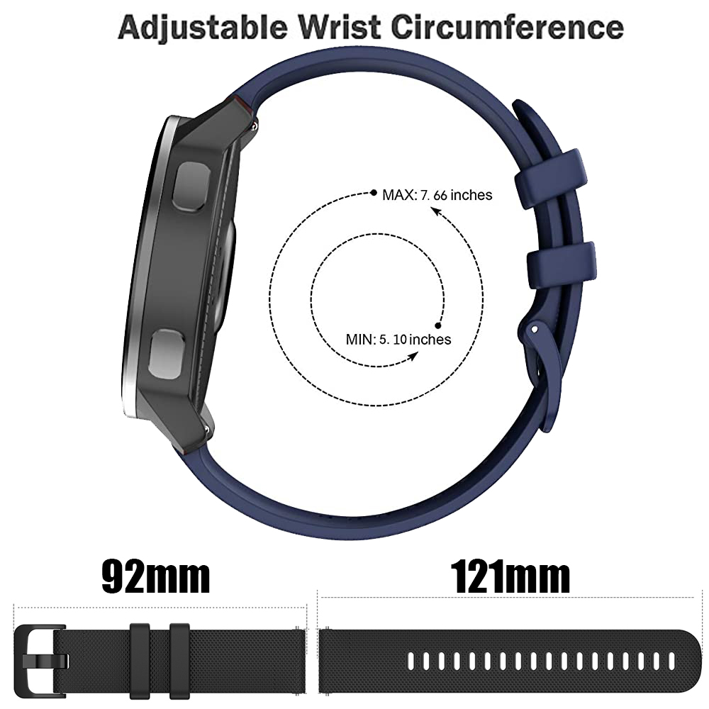 Correa de Silicona Para Reloj Inteligente, Banda de 18mm, 22 mm y 20mm para Polar Ignite, Amazfit Pace, Stratos y Withings, Acero HR, 36 mm y 18 mm