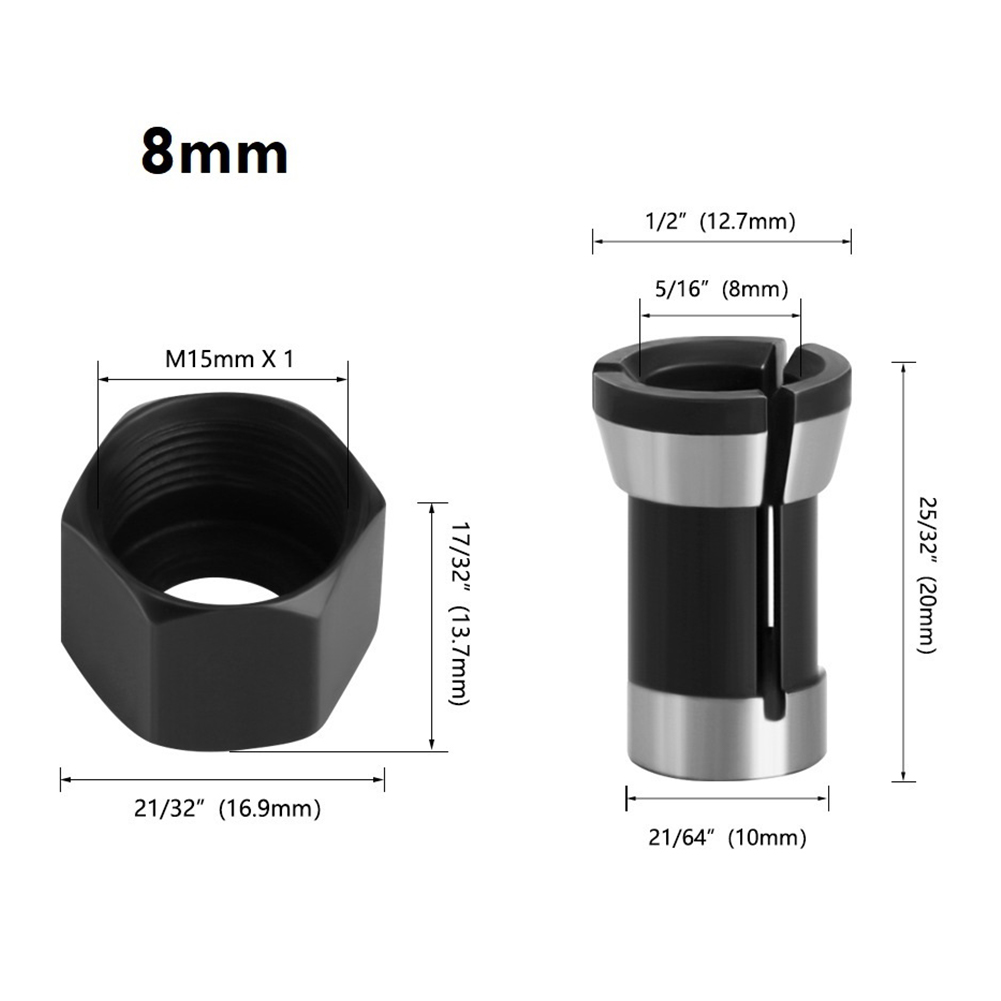 M15ネジナットコレクション電気ルーターミリングカッター6/6.35/8mm彫刻トリミングマシンチャックナットコレットチャックアクセサリー