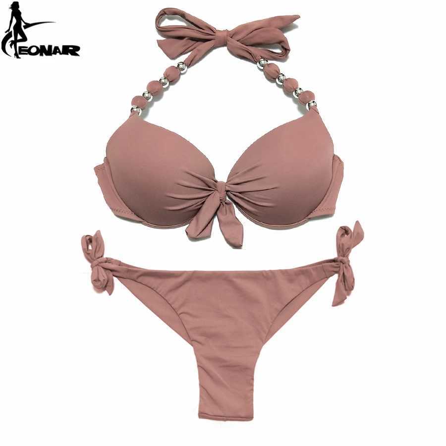 Damesbadmode EONAR Push Up Bikini Womens Bandage Badmode Braziliaanse Cut Bottom Bikini Badmode Set Dames Badmode J0330