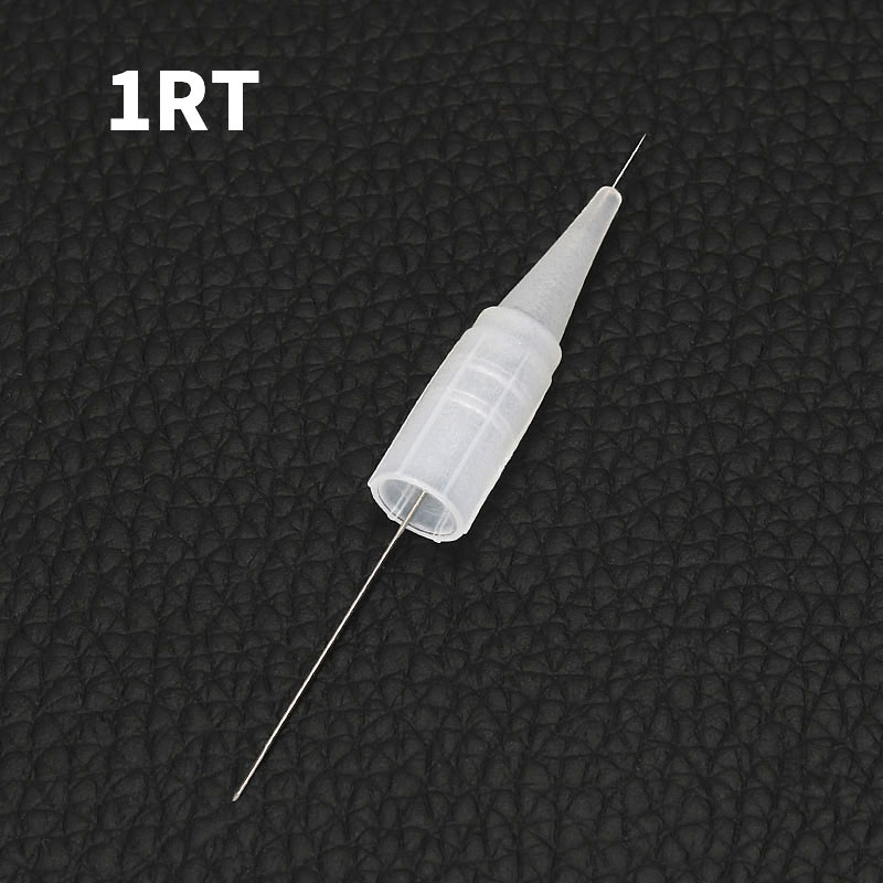 1Rシングルラウンド使い捨てタトゥー針タトゥータトゥーチップキットアイブローリップパーマネントメイクアップキャップ付き