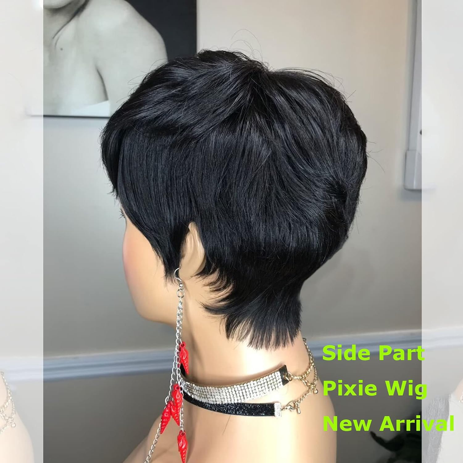 Pixie corte perucas para preto feminino cabelo humano corte curto bob peruca brasileira perucas de cabelo humano parte lateral pixie corte de cabelo perucas sem cola