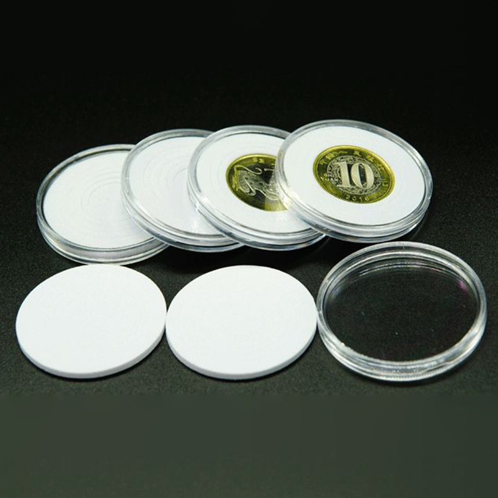 Monety Capsule Surage Pudełko z wewnętrzną uszczelką przezroczystą plastikową monety Uchwyty dla monety Medal Odporny na pudełko ochraniacze