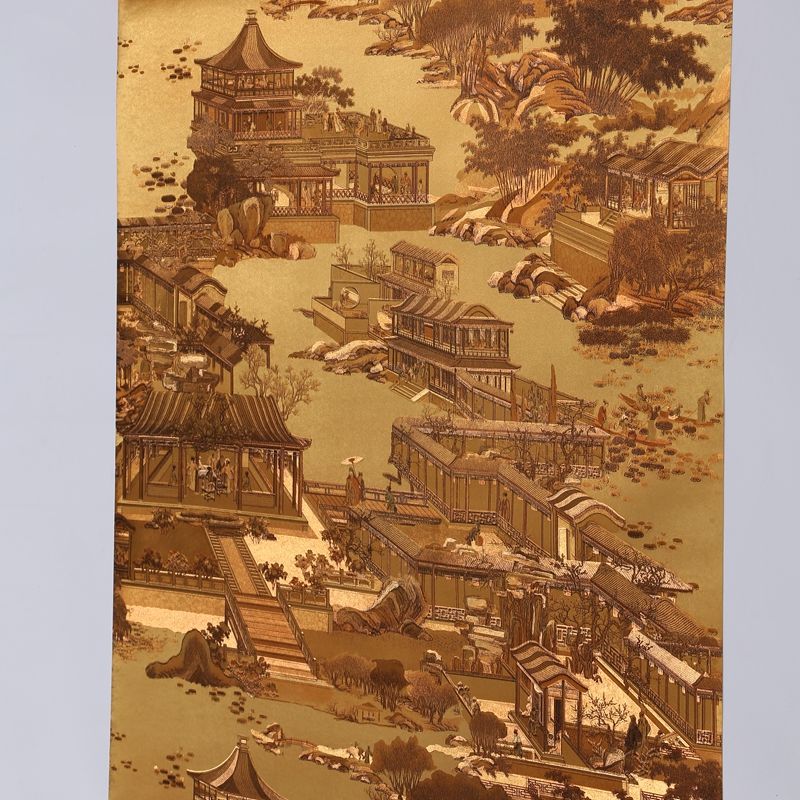 Chińska tapeta qingming shanghe mapa Złota klasyczna restauracja Zen krajobraz tapet