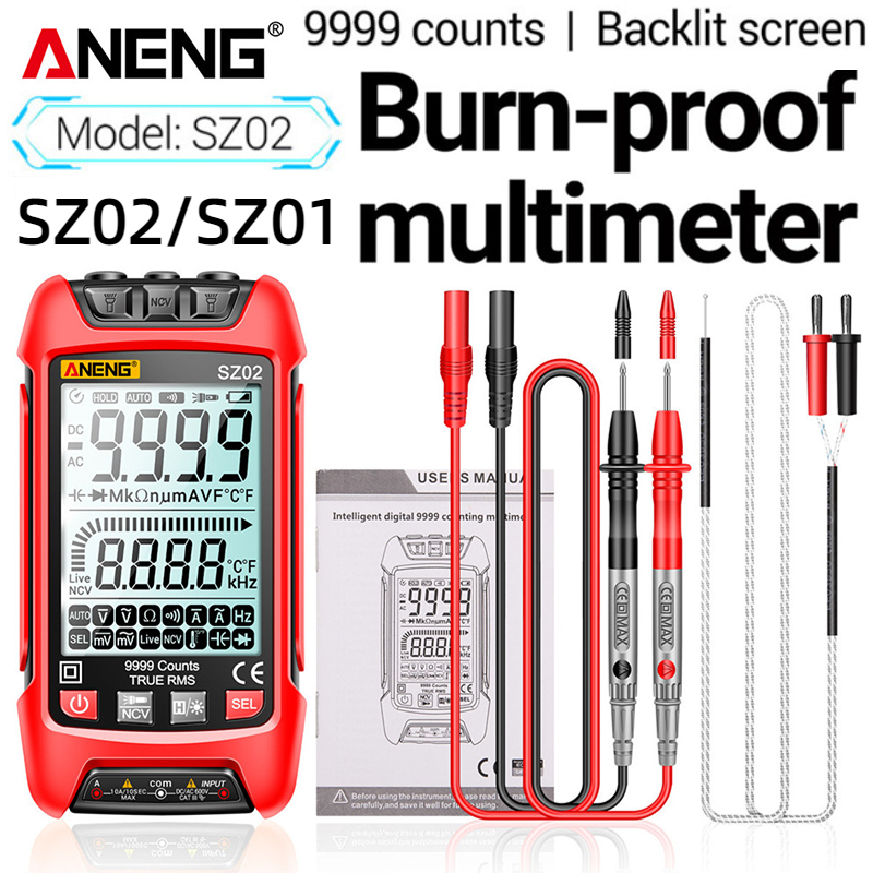 ANENG SZ01 SZ02 SMART DIGITAL MULTIMETER 9999 COMPTE VRAI RMS RMS AUTO VOLTMETER AMMETER DIGITAL TESTAGE TESTER COURTER METER