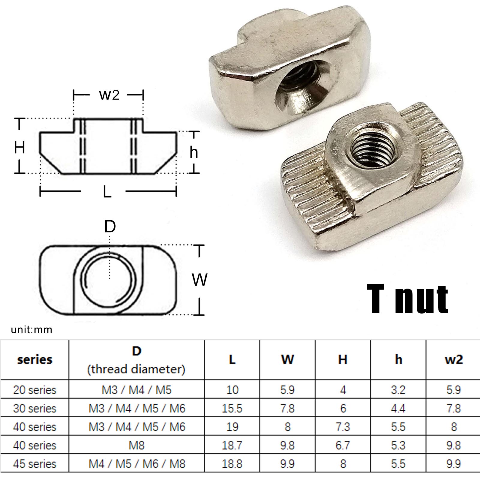 m3 m4 m5 m6 m8 m10 m10 t blocco a forma di scorrimento caduta di dadi in schegge a sfera a molla 20 30 40 45 45 binario del profilo in alluminio serie in alluminio