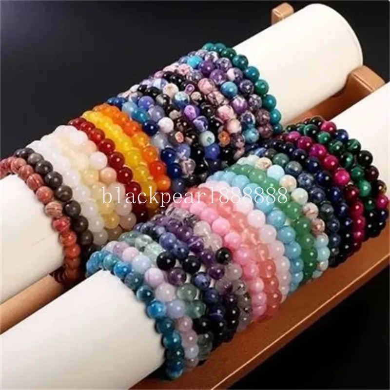 Bracelets en pierre naturelle pour hommes, énergie de guérison naturelle, œil de tigre, perles polies en Lapis lazuli de 8 MM, Bracelet élastique