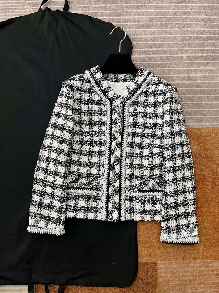 Nuevo Chaqueta con carácter de tweed grueso tejida con viento pequeño y fragante de alta calidad,