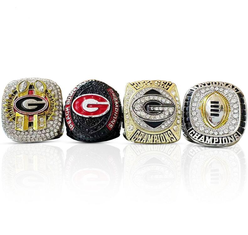 2022 2023 Georgia Bulldogs National SEC Team Champions Championship Ring com caixa de exibição de madeira Lembrança NCAA Men Fan Gift