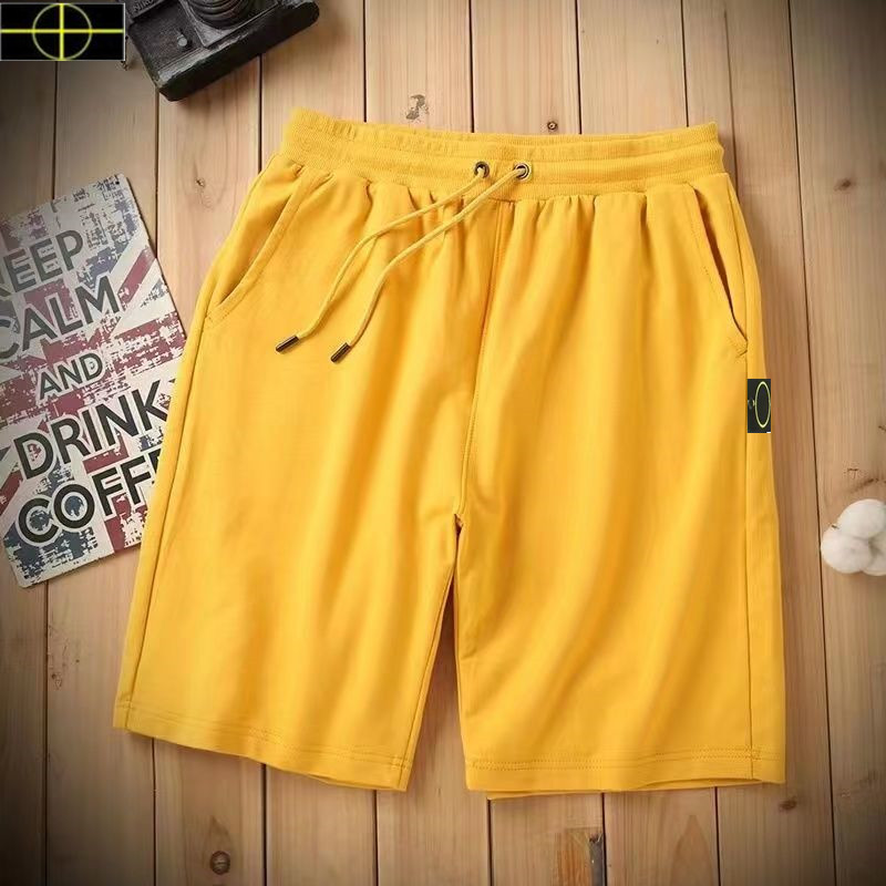 Os shorts ilha pesados 100% algodão são versáteis, calças largas de cinco pontas para o verão, shorts terry casuais, unissex 3xL332