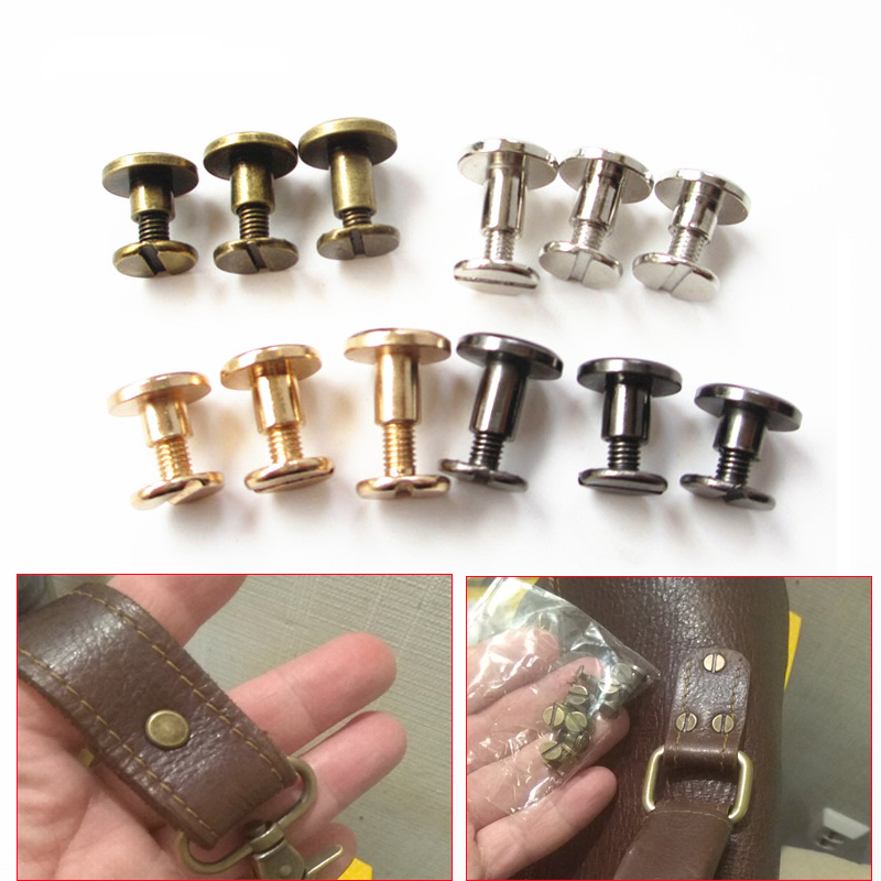 5 mm/6,5 mm/8mm massiven Schraubennagel Niet Nieten Doppelflacher Kopfgürtel/Gurt Nieten Gepäck Leder Metall DIY Handwerk Kupfer