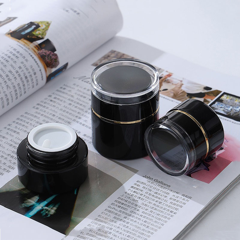 Premium 20 g 30 g 50g Black Glass Cosmetische potten met acryldeksel voor crème