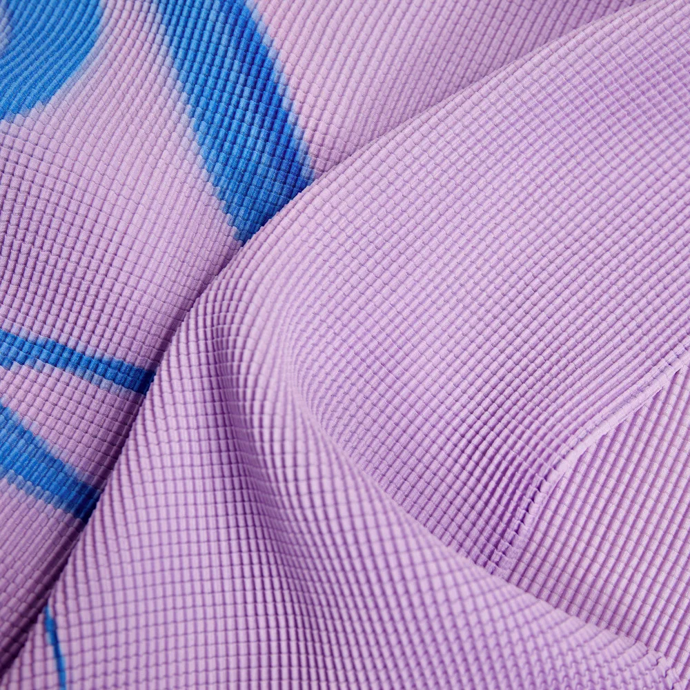 Two Piece Dress Print Corn Pleated Miyake Set Half High Collar Short Sleeve Tops High Waist Folds Skirt Sets for Women 2024 New
